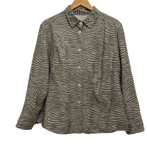 NYGARD collection linen and rayon blend blazer zebra prints plus size 16